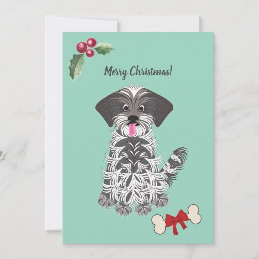 かわいい女の子シーズー(犬)Tzu Dogカスタマイズ シーズンカード (正面)