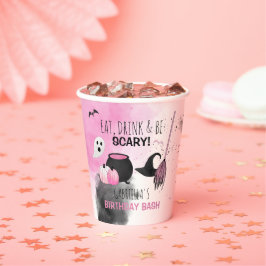 かわいい女の子スポオクタキュラーハロウィーン誕生日パーティー 紙コップ