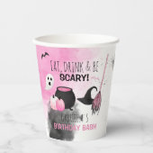 かわいい女の子スポオクタキュラーハロウィーン誕生日パーティー 紙コップ (正面)