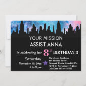 *~*かわいい女の子スーパーヘロス子供の誕生日パーティー 招待状 (裏面)