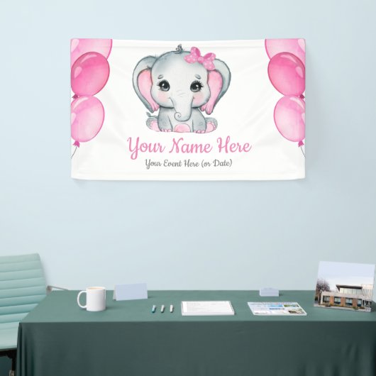 かわいい女の子ゾウのバナーの表の装飾 横断幕 (トレードショー)
