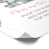 かわいい女の子ゾウの風船ベビーシャワー桃佐 ポスター (角)