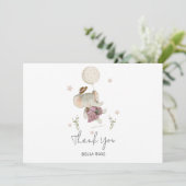 かわいい女の子ゾウ植物性ボホベイビーシャワー サンキューカード (スタンド正面)