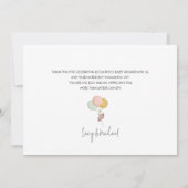 かわいい女の子ゾウ植物性ボホベイビーシャワー サンキューカード (裏面)