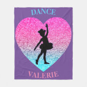 かわいい女の子ダンスフリースブランケットと名前 フリースブランケット (正面)