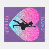 かわいい女の子ダンスフリースブランケットと名前 フリースブランケット (正面(横))