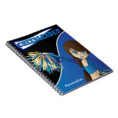 かわいい女の子チアリーダー | DIY名 |青いノートブック ノートブック (右側)