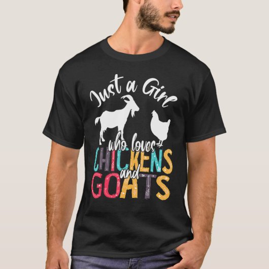 かわいい女の子チキンヤギ大好き農家G Tシャツ (正面)