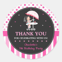 かわいい女の子ティーパーティー誕生日ピンクありがとうお願い