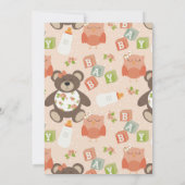 かわいい女の子テディベアベビーシャワー招待状 招待状 (裏面)