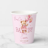 かわいい女の子テディベア赤ちゃんシャワー食器 紙コップ (裏面)
