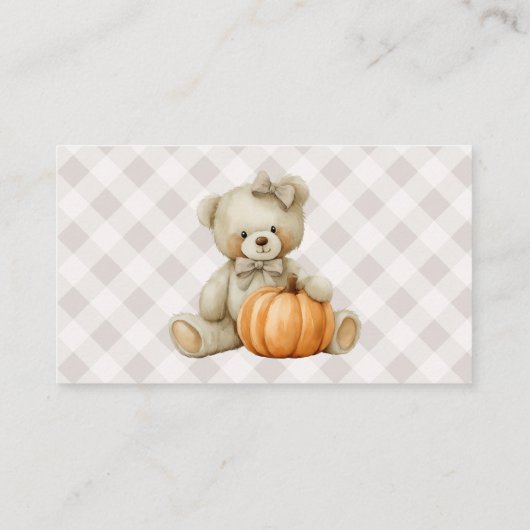 かわいい女の子テディベア風船ブックスベビー エンクロージャーカード (裏面)