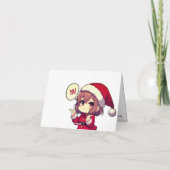 かわいい女の子ドルフィンサンタクロースあごつき サンキューカード (裏面)