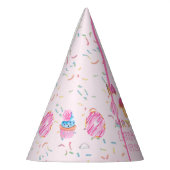 かわいい女の子ドーナツ|カップケーキが誕生日おめでとう パーティーハット (左)