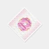 かわいい女の子ドーナツ |カップケーキ1st誕生日パーティー スタンダードカクテルナプキン (角)