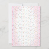 かわいい女の子ドーナツ |カップケーキ1st誕生日パーティー 招待状 (裏面)