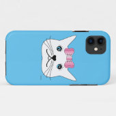 かわいい女の子ネコとピンクの弓 Case-Mate iPhoneケース (裏面(横))