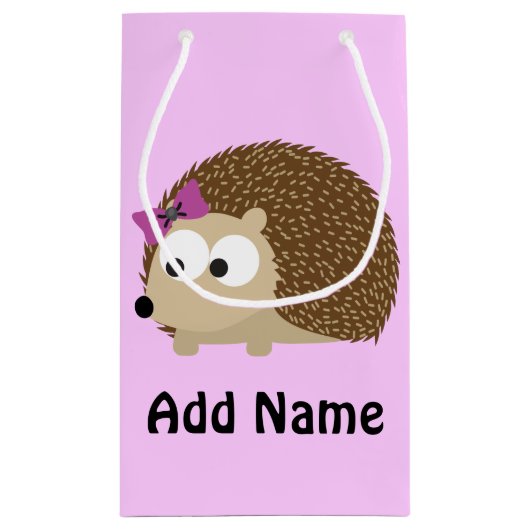 かわいい女の子ハリネズミ スモールペーパーバッグ (裏面)