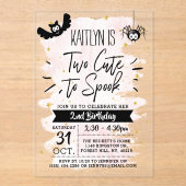 かわいい女の子ハロウィーン2回目の誕生日 アクリル招待状 (正面)