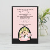 かわいい女の子バプテスマ《キリスト教》洗礼式や命名式の誘い 招待状 (スタンド正面)