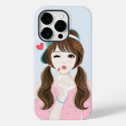 かわいい女の子パターンデザイナー印刷されたモバイルカバー Case-Mate iPhoneケース (裏面)