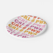 かわいい女の子パワーとハート紙プレート ペーパープレート (アングル)