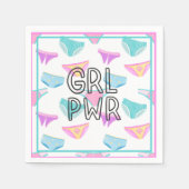 かわいい女の子パワーアンダーウェアガーリー誕生日 スタンダードカクテルナプキン (正面)