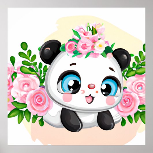 かわいい女の子パンダ熊 ポスター (正面)