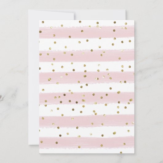 かわいい女の子ヒッポピンクフローラ赤ちゃんシャワー 招待状 (裏面)