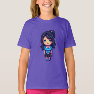 かわいい女の子ピクセルアート Tシャツ