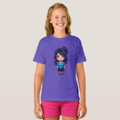 かわいい女の子ピクセルアート Tシャツ (正面フル)