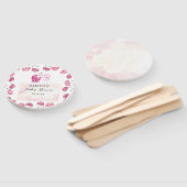 かわいい女の子ピンクの赤ちゃんイラストレーションシャワー ハンドファン (組立なし)