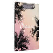 かわいい女の子ピンクの黄色い熱帯パグラデーションーム葉の クリップボード (右)