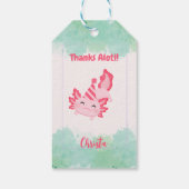 かわいい女の子ピンクアクソロトル1st誕生日パーティー ギフトタグ (裏面)