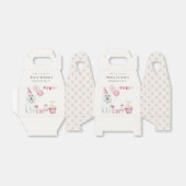 かわいい女の子ピンクパーティー子犬任意の年齢誕生日 フェイバーボックス (折り畳みなし)