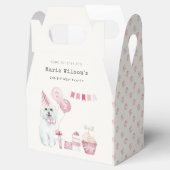 かわいい女の子ピンクパーティー子犬任意の年齢誕生日 フェイバーボックス (オープン)