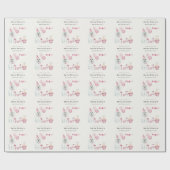 かわいい女の子ピンクパーティー子犬任意の年齢誕生日 ラッピングペーパー (フラット)