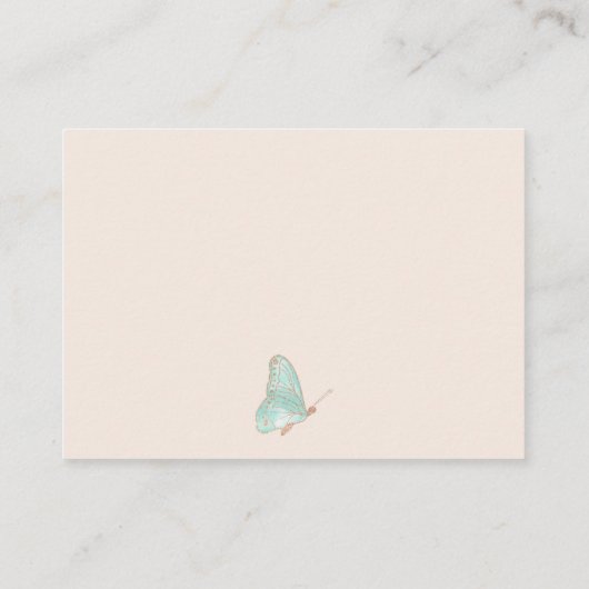 かわいい女の子ピンク小さな蝶おむつラッフル エンクロージャーカード (裏面)