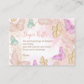 かわいい女の子ピンク小さな蝶おむつラッフル エンクロージャーカード (正面)