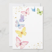 かわいい女の子ピンク小さな蝶シックな赤ちゃんシャワー 招待状 (裏面)