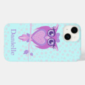 かわいい女の子フクロウ紫とアクアイホン5ケース Case-Mate iPhoneケース (裏面 (横))