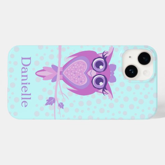 かわいい女の子フクロウ紫とアクアイホン5ケース Case-Mate iPhoneケース (裏面 (横))