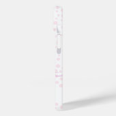 かわいい女の子フクロムパープル、ピンク&ホワイト Case-Mate iPhoneケース (裏面 / 左)