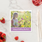 かわいい女の子フルフォトバースデーパーティナプキンス スタンダードカクテルナプキン (インサイチュ)