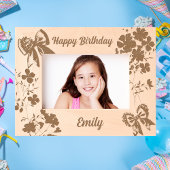 かわいい女の子フローラ弓誕生日ギフトレーザーフォト レーザー彫刻フレーム