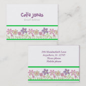 かわいい女の子プロファイルカードテンプレート 名刺 (正面/裏面)