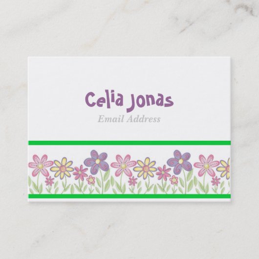 かわいい女の子プロファイルカードテンプレート 名刺 (正面)