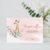 かわいい女の子ベビーキリンのピンクの花ユーカリ エンクロージャーカード (スタンド正面)