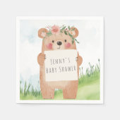 かわいい女の子ベビーシャワー素朴な森 スタンダードカクテルナプキン (正面)