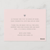 かわいい女の子ベビーピンクの写真サンキューカード ポストカード (裏面)